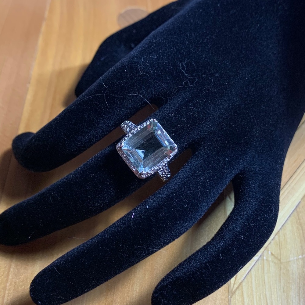 Emerald cut CZ ring